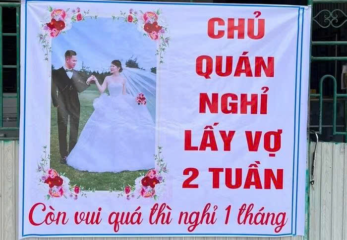 Lấy vợ xinh như hot girl, chủ quán ở Nghệ An treo biển nghỉ bán 2 tuần